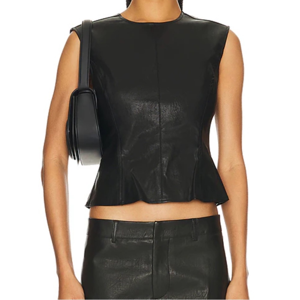 Lioness Countryside Black Leather Top